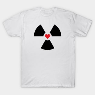 Radioactive Sign Radiation Symbol Nuclear Hazard Heart T-Shirt